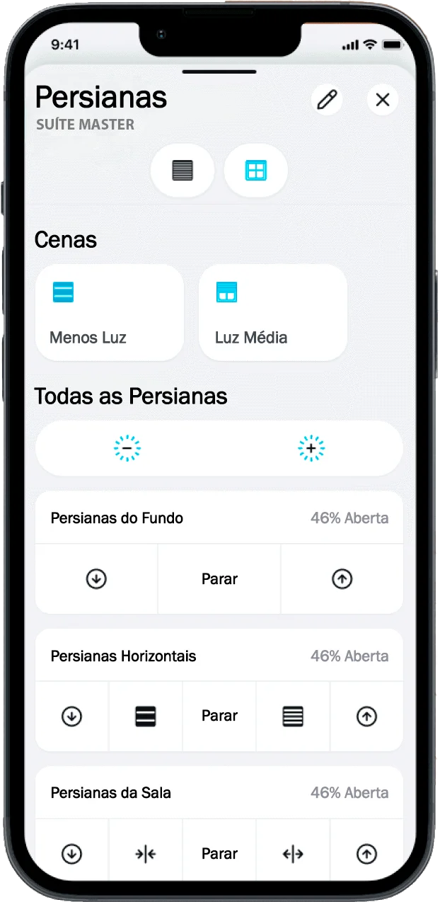 Controle de cortinas e persianas pelo celular